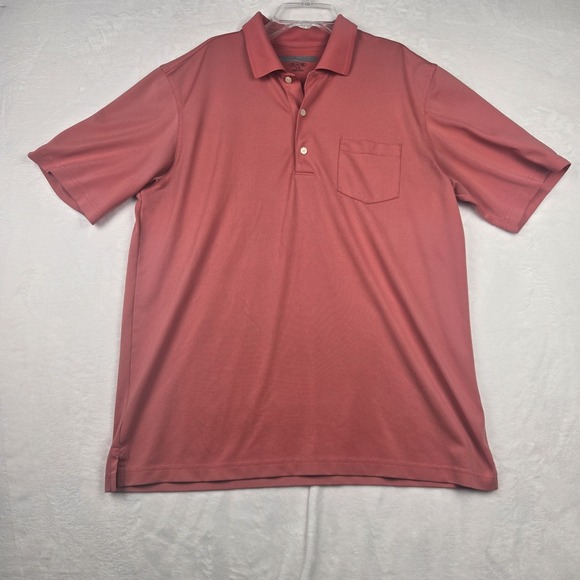Greg‎ Norman Men's Play Dry Large Pink Golf Polo Collared Short Sleeve Shirt - Picture 1 of 10